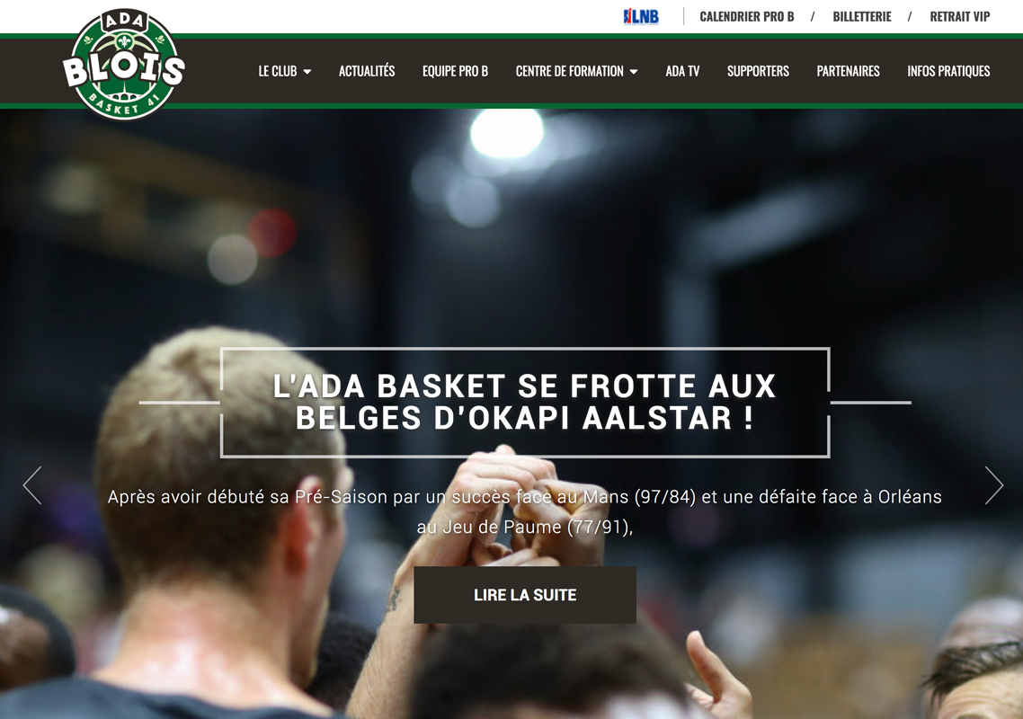 Refonte site internet ADA Basket